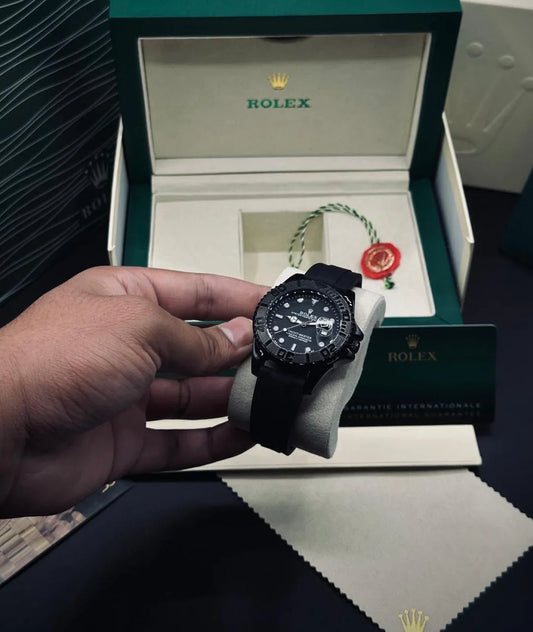 Master Style – Silver Edition with Premium Black Rubber Strap