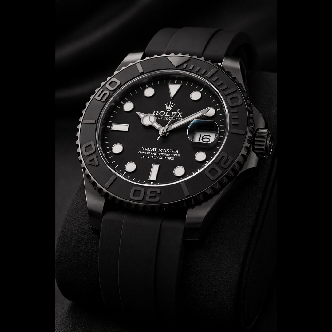 Master Style – Silver Edition with Premium Black Rubber Strap