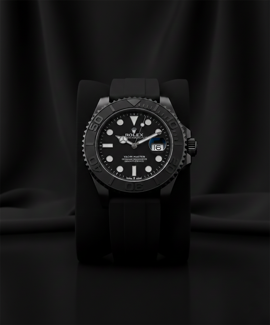 Master Style – Silver Edition with Premium Black Rubber Strap