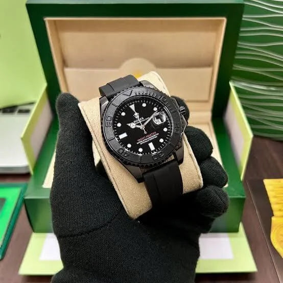 Master Style – Silver Edition with Premium Black Rubber Strap