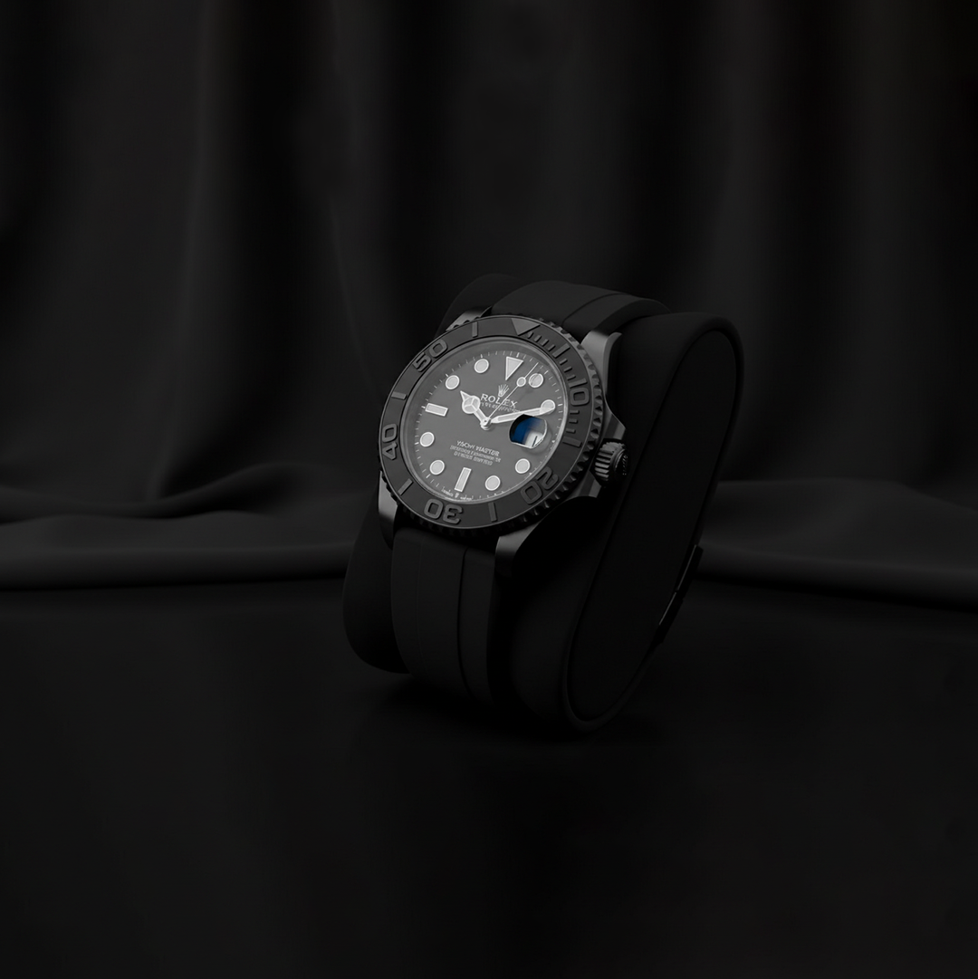 Master Style – Silver Edition with Premium Black Rubber Strap