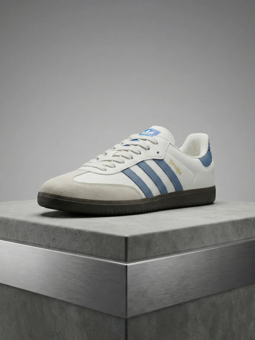 Premium Leather Gum Sole Low Top Sneakers | Retro Court Style | Men Women | Black White Blue
